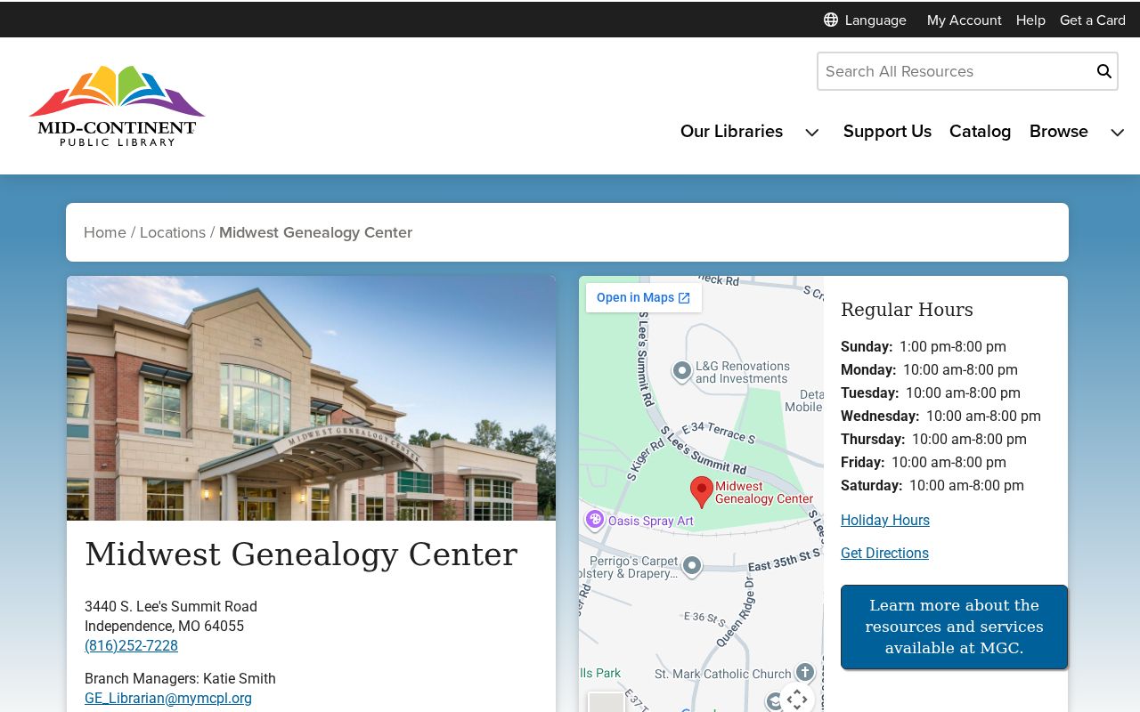 Independence city directory research at Midwest Genealogy Center location page